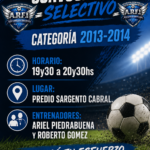 ARFI lanzó la convocatoria para formar el selectivo categoría 2013 y 2014